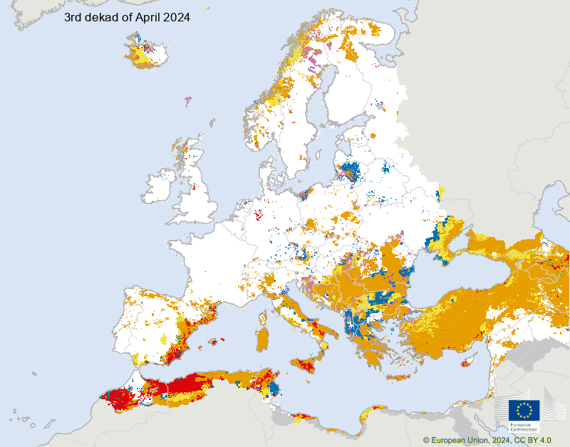 Last drought situation in Europe